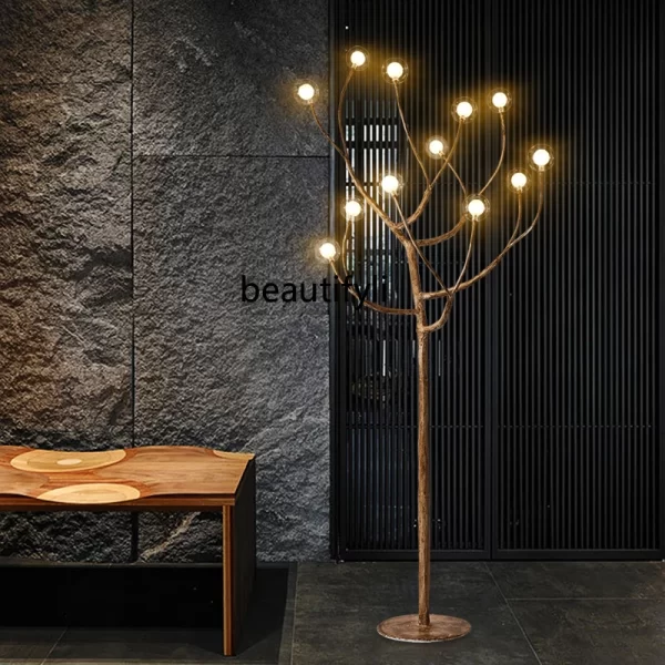 HJ Branches Fall Floor Lamp Study Living Room Sofa Edge Decoration New Chinese Style Floor Lamp - Image 4