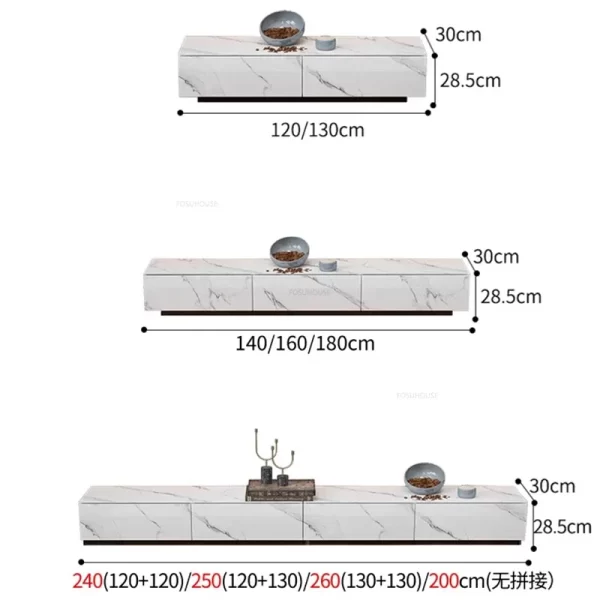Italian Slate TV Cabinets for Living Room Furniture Creative Simple Wooden Storage Cabinet Home Nordic TV Stand Coffee Table Set - Image 6