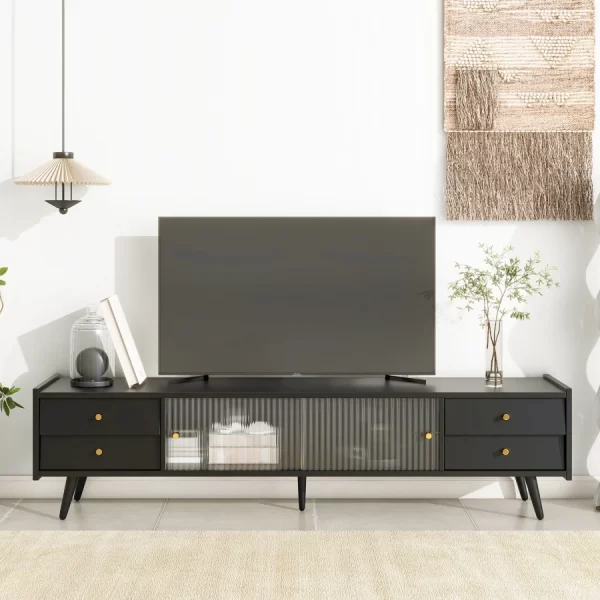 Modern design fashion TV cabinet, durable TV bracket, living room TV cabinet, large storage cabinet, media console