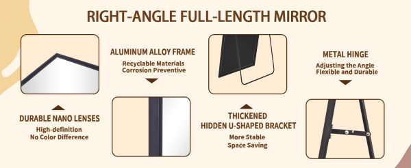 Full Length Mirror with Stand, 71"x26" Mirror Full Length,Full Body Mirror with Aluminum Alloy Frame, Hanging or Leaning Against - Image 12