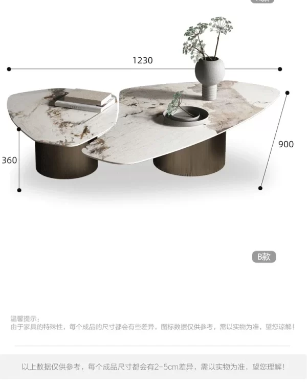 Small Apartment Living Room Post-Modern Mild Luxury Marble Coffee Table - Image 10