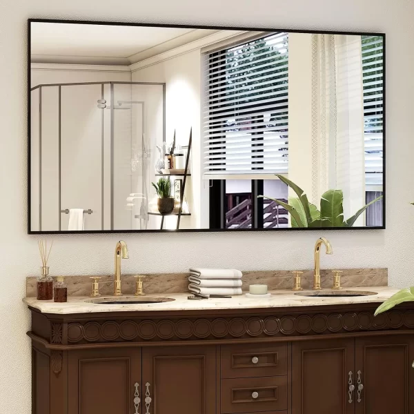 Full Length Mirror with Stand 34"x76" Full Body Mirror Floor Mirror Standing Hanging or Leaning Wall, Wall Mirror with Stand Alu - Image 4