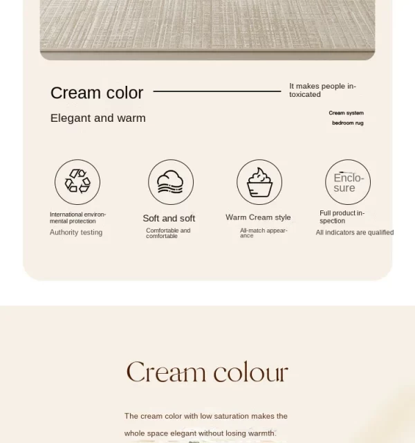 VIKAMA Cream Wind Imitation Cashmere Washed Floor Carpet Waterproof and Non-Slip Home Mat Living Room Large Bedroom Carpet - Image 11