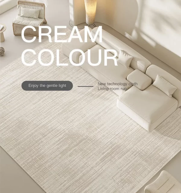 VIKAMA Cream Wind Imitation Cashmere Washed Floor Carpet Waterproof and Non-Slip Home Mat Living Room Large Bedroom Carpet - Image 9