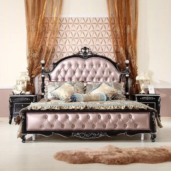 Master Villa Luxury Bed European Princess Leather Headboard King Size Bed Human Bedding Modern Muebles Para Dormitorio Furniture - Image 25