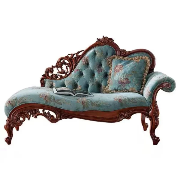 Concubine recliner American solid wood concubine couch bedroom beauty couch living room single leather small sofa European concu
Living room chaise. - Image 14