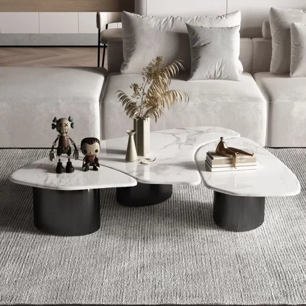 Small Apartment Living Room Post-Modern Mild Luxury Marble Coffee Table - Image 2