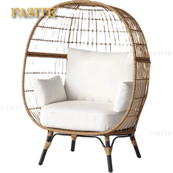 Nordic Outdoor Lazy Vine Chair Round Bird's Nest Sofa Leisure Furniture Resort Courtyard Balcony Small Table and Chair Combinati - Image 15