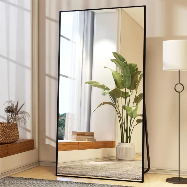 Full Length Mirror with Stand 34"x76" Full Body Mirror Floor Mirror Standing Hanging or Leaning Wall, Wall Mirror with Stand Alu - Image 3