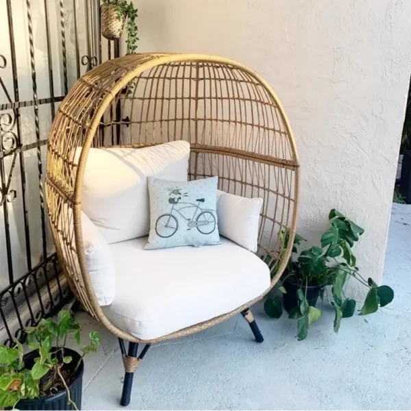 Nordic Outdoor Lazy Vine Chair Round Bird's Nest Sofa Leisure Furniture Resort Courtyard Balcony Small Table and Chair Combinati - Image 4