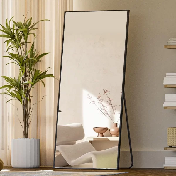 Full Length Mirror with Stand, 71"x26" Mirror Full Length,Full Body Mirror with Aluminum Alloy Frame, Hanging or Leaning Against