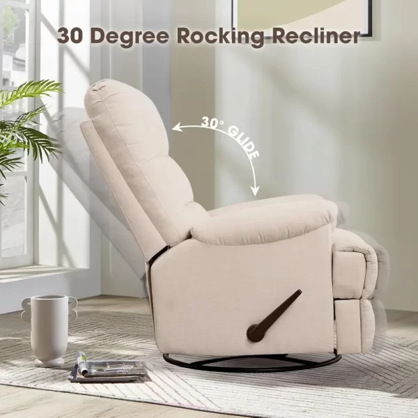 Large Swivel Rocker Recliner Chair,Glider Rocker Recliner,Lazy Recliner Chair with High Back,for Living Room,Living Room Chairs - Image 12