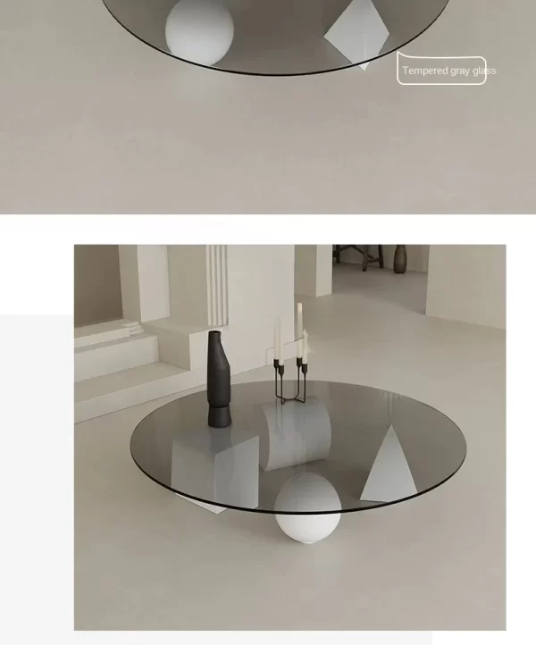 Light Luxury Glass Coffee Tables Home Balcony Side Table Creative Geometric Art Round Corner Table Nordic Living Room Furniture - Image 17