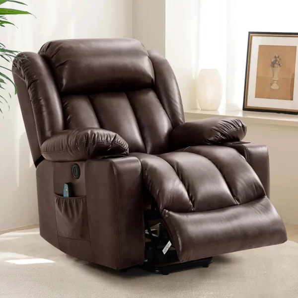 Power Lift Recliner Chair for Elderly with Massage and Heat, 2 Cup Holders, USB Ports,Remote Controls