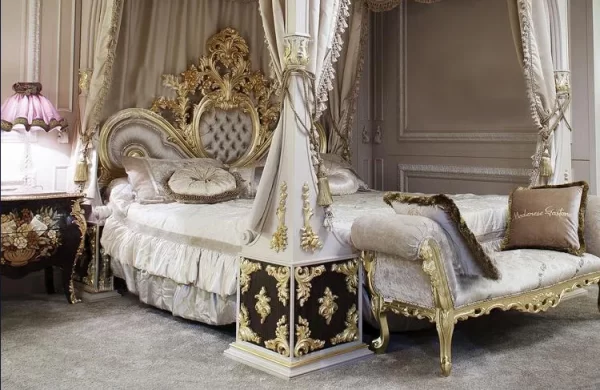 French solid wood carved double bed court master bedroom European royal luxury princess bed - Image 8