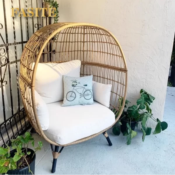 Nordic Outdoor Lazy Vine Chair Round Bird's Nest Sofa Leisure Furniture Resort Courtyard Balcony Small Table and Chair Combinati - Image 16