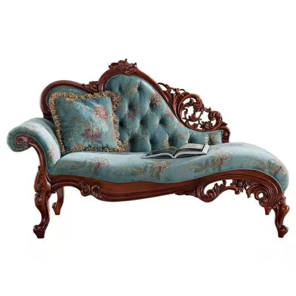 Concubine recliner American solid wood concubine couch bedroom beauty couch living room single leather small sofa European concu
Living room chaise. - Image 5