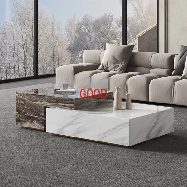 Marble Coffee Table Living Room Home Large Apartment Modern Minimalist Italian Minimalist Square Silent Style - Image 5