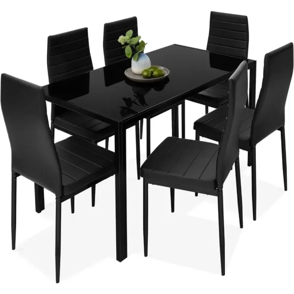 Dining Room Sets, 7-Piece Glass Set, Modern Kitchen Table Furniture for Room, Dinette, Dining Room Sets