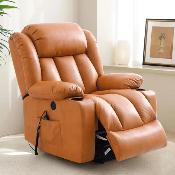 Power Lift Recliner Chair for Elderly with Massage and Heat, 2 Cup Holders, USB Ports,Remote Controls - Image 7