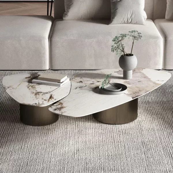 Small Apartment Living Room Post-Modern Mild Luxury Marble Coffee Table - Image 4