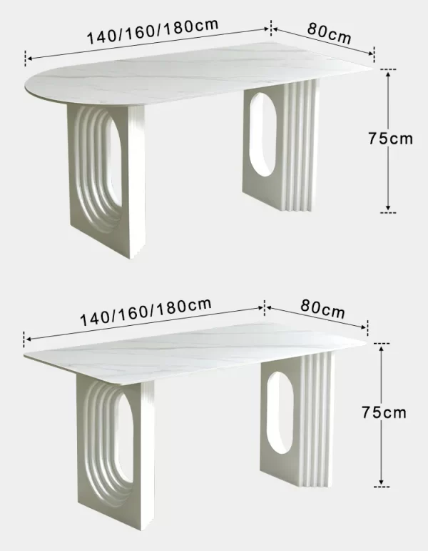 Dining Table Set，dining Room Sets Table and Chairs Dinner Service Kitchen Living Room White SLATE Nordic Style - Image 26