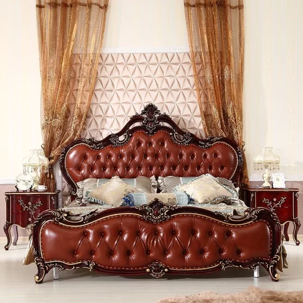 Master Villa Luxury Bed European Princess Leather Headboard King Size Bed Human Bedding Modern Muebles Para Dormitorio Furniture - Image 24