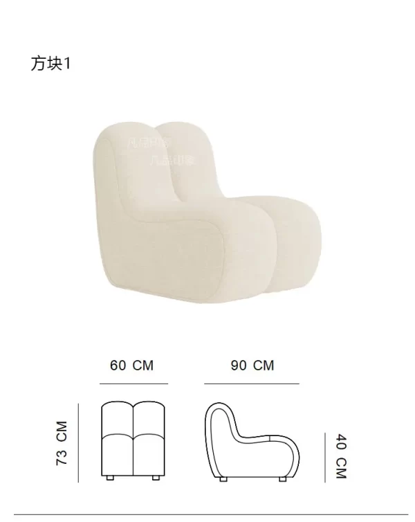 Mid-Ancient Curved Piano Keys Sofa Cream Style Beauty Salon Hotel Special-Shaped Double-Sided Large Sofa - Image 6