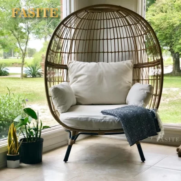 Nordic Outdoor Lazy Vine Chair Round Bird's Nest Sofa Leisure Furniture Resort Courtyard Balcony Small Table and Chair Combinati - Image 14