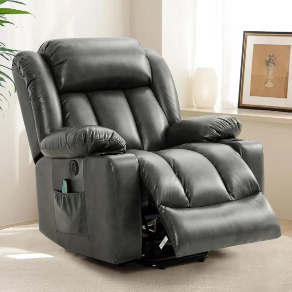 Power Lift Recliner Chair for Elderly with Massage and Heat, 2 Cup Holders, USB Ports,Remote Controls - Image 8