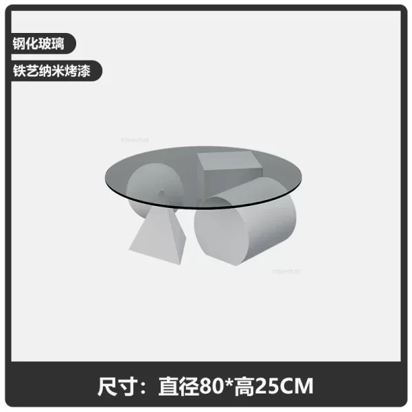 Light Luxury Glass Coffee Tables Home Balcony Side Table Creative Geometric Art Round Corner Table Nordic Living Room Furniture - Image 8