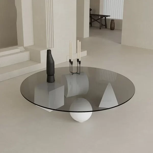 Light Luxury Glass Coffee Tables Home Balcony Side Table Creative Geometric Art Round Corner Table Nordic Living Room Furniture - Image 2