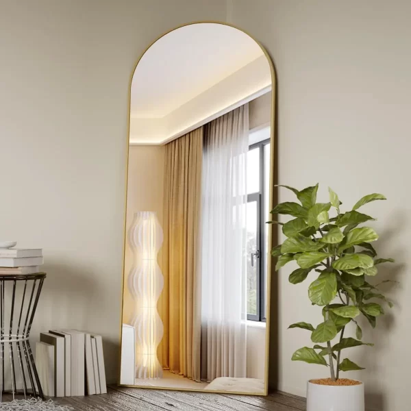 Arched Full Length Mirror, 71"x26" Full Body Floor Mirror Standing Hanging or Leaning Wall, Full Body Mirror with Stand - Image 8