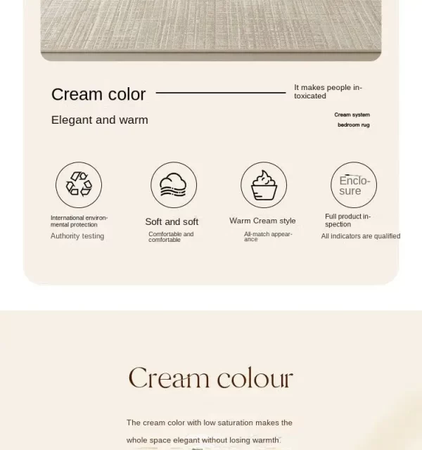 Cream Wind Faux Cashmere Washed Back Floor Carpet Waterproof Anti-slip Home Mats Living Room Large Bedroom Rugs - Image 16