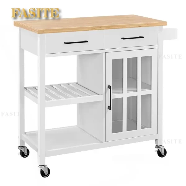 European Wooden Kitchen Trolleys for Furniture Household Auxiliary Cart Multilayer Storage Simple Restaurant Food Delivery Truck - Image 4