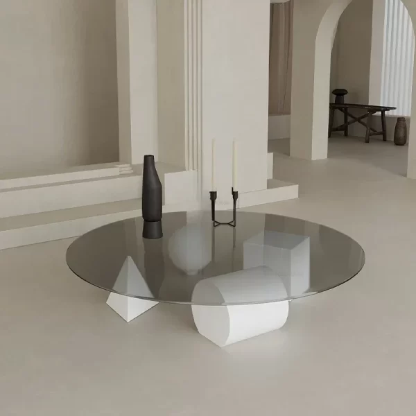 Light Luxury Glass Coffee Tables Home Balcony Side Table Creative Geometric Art Round Corner Table Nordic Living Room Furniture - Image 4