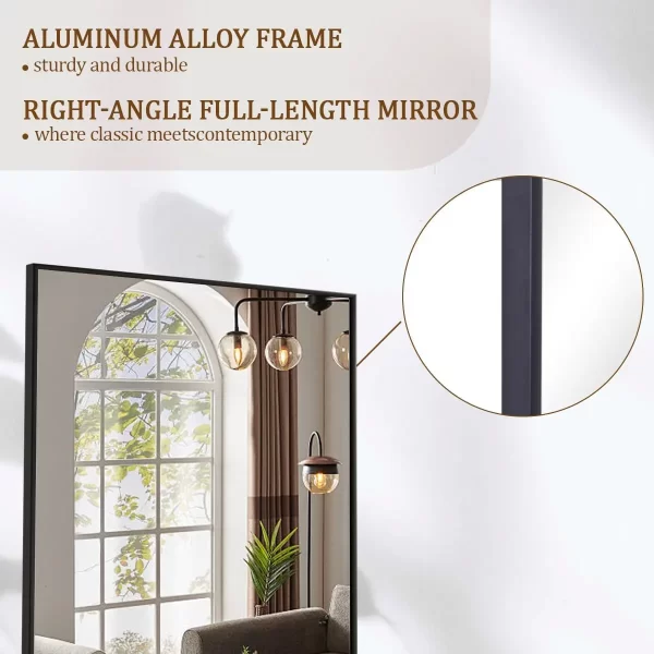 Full Length Mirror with Stand, 71"x26" Mirror Full Length,Full Body Mirror with Aluminum Alloy Frame, Hanging or Leaning Against - Image 3