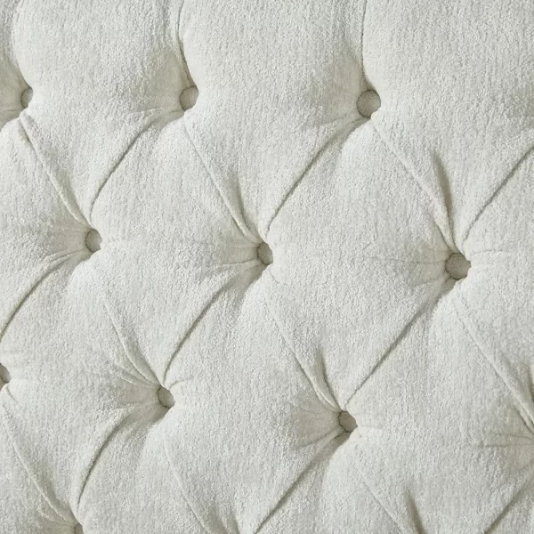 King Size Platform Bed Frame, Chenille Upholstered Sleigh Bed with Scroll Wingback Headboard & Footboard, Bed Frames - Image 11