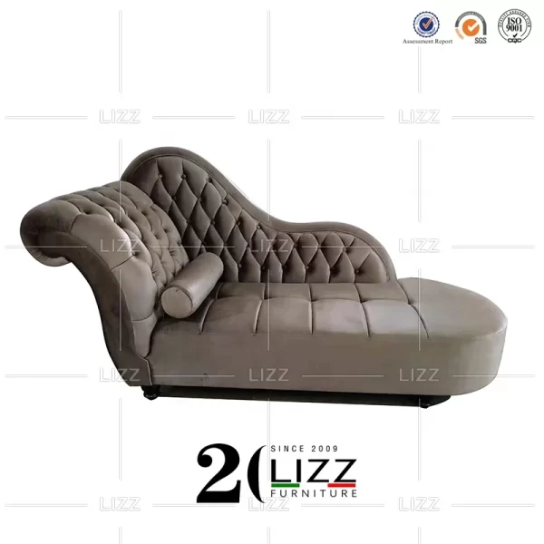 Modern Leisure Living Room Furniture Velvet Fabric Chaise Lounge - Image 4