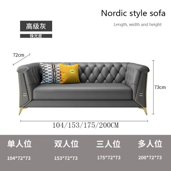 Accessible luxury sofa scandinaviandouble velvet casual modern pull button living room beauty salon three-person fabric sofa - Image 23