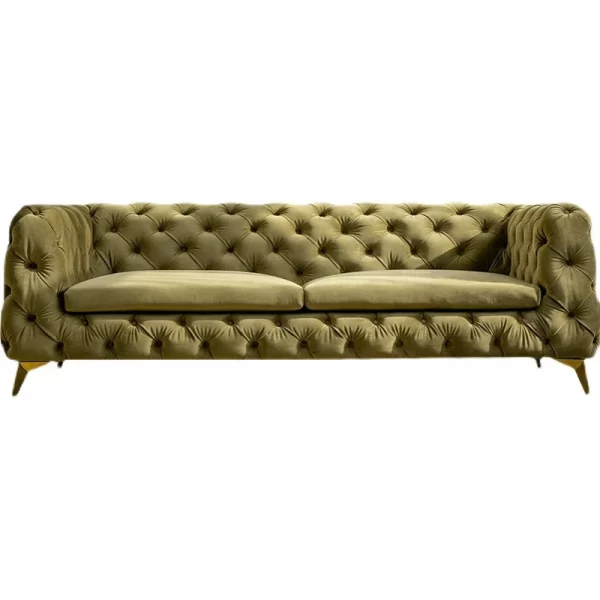 Simple style living room furniture three-person velvet sofa combination - Image 5