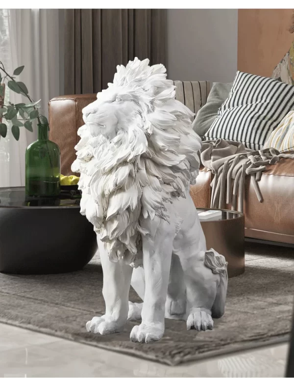 Golden Lion Statue Floor Home Decor Art Big Resin Sculpture New Year 2022 Indoor Large Luxury Ornament Sculpture Modern - Image 15