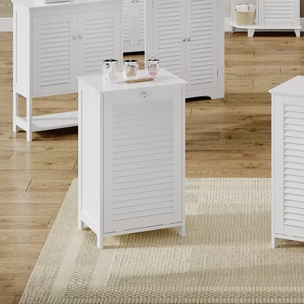 Tilt-out Laundry Hamper Bathroom Cabinet Perfect Mix of Coastal and Farmhouse Styles Storage Cabinet