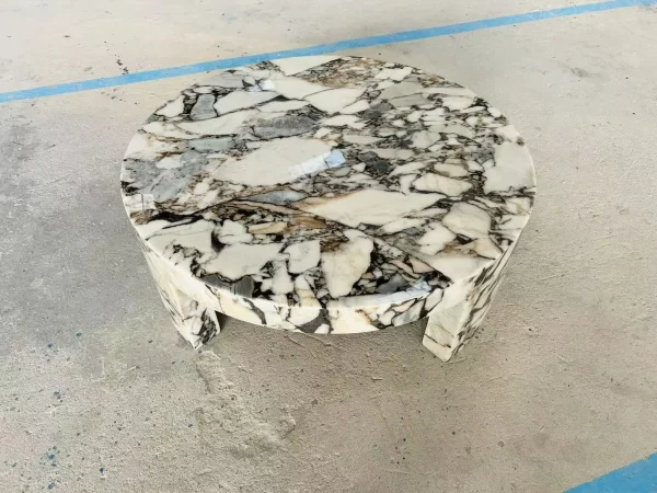 Modern American Style Living Room Furniture Oval White Coffee Table Marble Coffee Table - Image 3