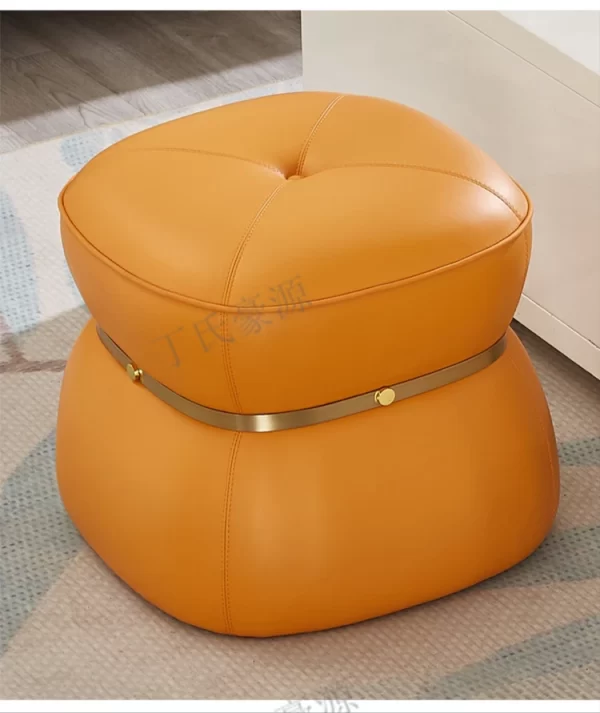 Living Room Small Stool Italian Light Luxury Creative Fashion Sofa  Coffee Table Short Leather Pier Solid Wood Change Shoes - Image 19