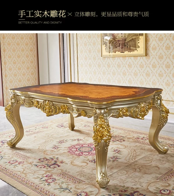 Luxury restaurant furniture, marble round dining table, European style home decor, oak - Image 10