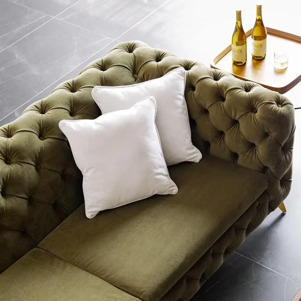Simple style living room furniture three-person velvet sofa combination - Image 4
