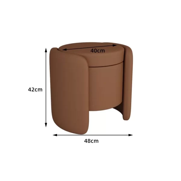 MOMO Cream Style Makeup Stool Home Simple Girls Bedroom Dressing Stool Storage Storage Round Stool Dressing Table Stools - Image 13