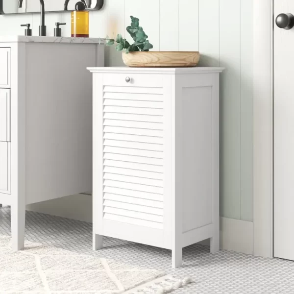 Tilt-out Laundry Hamper Bathroom Cabinet Perfect Mix of Coastal and Farmhouse Styles Storage Cabinet - Image 2