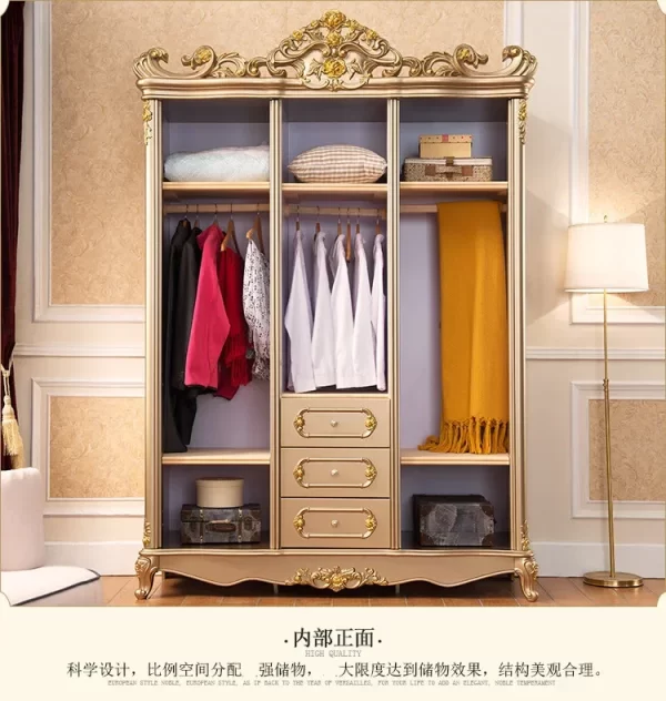 European Storage Wardrobe Nordic Wooden Large Apartment Shoe Clothes Wardrobes Bedroom Living Room Ropero Armable Home Furniture - Image 12